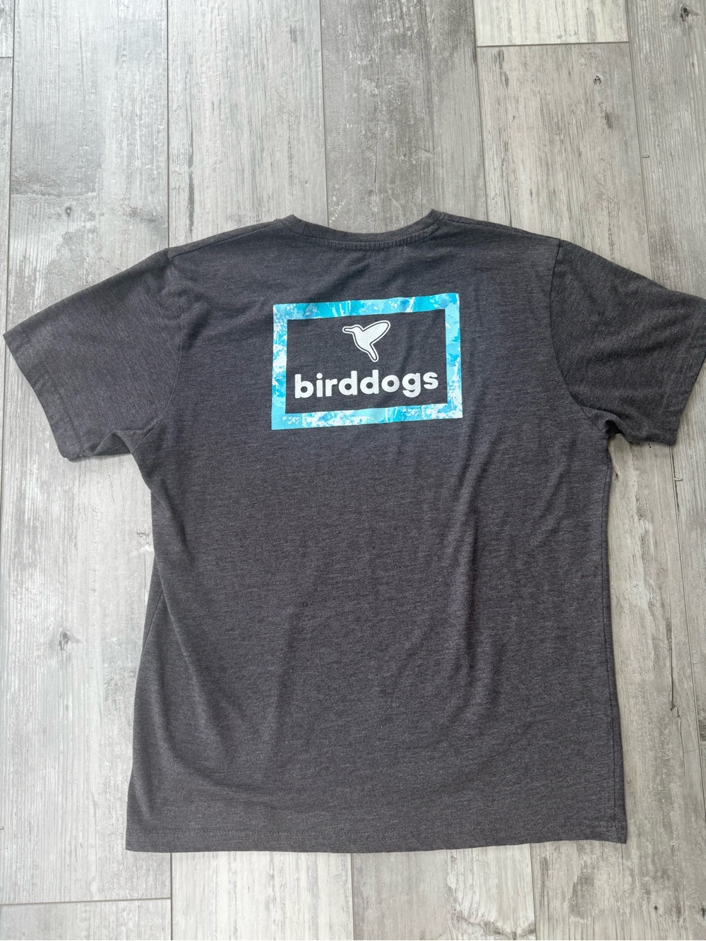 Birddogs Charcoal Heather Graphic T-Shirt Large Soft Logo Tee Cotton Blend